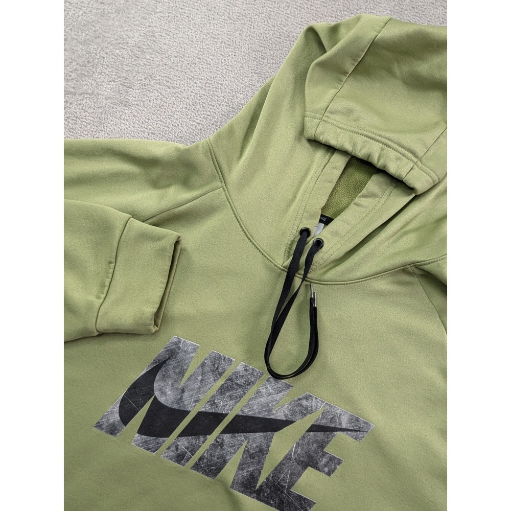 Nike Therma-FIT Hoodie Mens 3XL Olive Green Pullover Graphic Sweatshirt CU6260